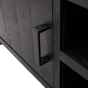 vidaXL Έπιπλο Τηλεόρασης Μαύρο 110 x 35 x 48 εκ. από Μασίφ Ξύλο Πεύκου