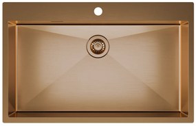 Helika Terra 100M Ένθετος Ανοξείδωτος Νεροχύτης 79x50.5mm PVD Copper