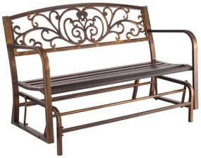 VEVOR Outdoor Bench Patio Bench Glider 127 cm Metal Frame Cast Iron Backrest