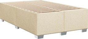 vidaXL Κρεβάτι box spring με στρώμα Κρεμ 120 x 200 cm Ύφασμα