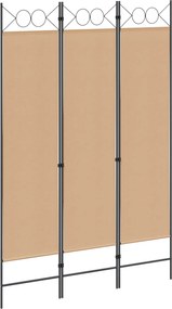 vidaXL 3-Panel Room Divider Μπεζ 120 x 180 cm Ύφασμα