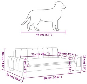 Κρεβάτι Σκύλου Σκούρο Γκρι 90 x 53 x 30 εκ. Υφασμάτινο - Γκρι