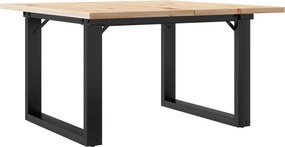 vidaXL Τραπεζάκι Σαλονιού Πλαίσιο Ο 60x60x40εκ Μασίφ Πεύκο/Ατσάλι