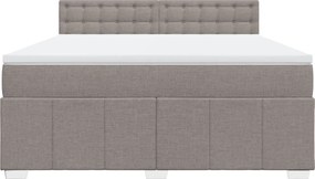 vidaXL Κρεβάτι Boxspring με Στρώμα Taupe 180x200 εκ. Υφασμάτινο