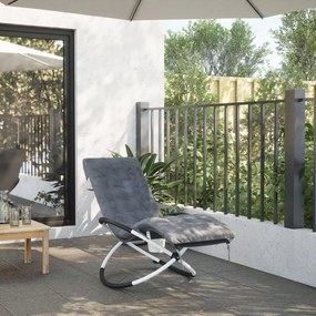 vidaXL Μαξιλάρι Ξαπλώστρας Γκρι 160x50x10 εκ. Συνθετικό Καστόρι