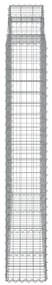 vidaXL Συρματοκιβώτια Τοξωτά 15 τεμ. 200x50x180/200 εκ. Γαλβαν. Ατσάλι