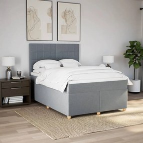 ΚΡΕΒΑΤΙ BOXSPRING ΜΕ ΣΤΡΩΜΑ ΑΝΟΙΧΤΟ ΓΚΡΙ 140X190 ΕΚ. ΥΦΑΣΜΑΤΙΝΟ 3291275