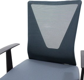 Καρέκλα γραφείου Ghost pakoworld με ύφασμα mesh χρώμα μαύρο - γκρι