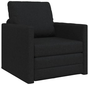 vidaXL Καναπές Δαπέδου 2-σε-1 Μαύρος 74x77x81 εκ. Ύφασμα