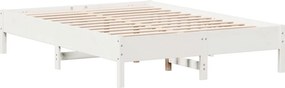 vidaXL Σκελετός Κρεβ. Χωρίς Στρώμα Λευκό 140x200 εκ Μασίφ Πεύκο