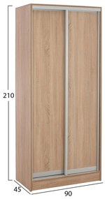 ΝΤΟΥΛΑΠΑ ΣΥΡΟΜΕΝΗ ADLER ΜΕΛΑΜΙΝΗΣ 90x45x210Yεκ. SONAMA OAK 2ΦΥΛΛΗ