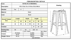 RELIX ΣΚΑΜΠΟ BAR H.65CM, ΜΕΤΑΛΛΟ ΒΑΦΗ ΜΑΥΡΟ