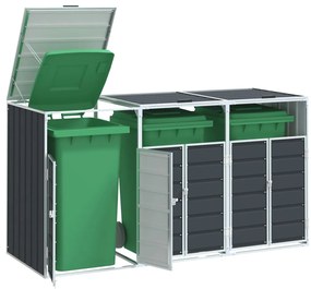 vidaXL Πλαίσιο Κάδων Απορριμμάτων Τριπλό Κάδοι 216x81x115 εκ. Ατσάλι