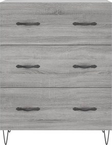 vidaXL Ντουλάπι Γκρι Sonoma 69,5 x 34 x 180 εκ. Επεξεργασμένο Ξύλο