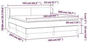 vidaXL Κρεβάτι Boxspring με Στρώμα Ροζ 160x200 εκ. Βελούδινο