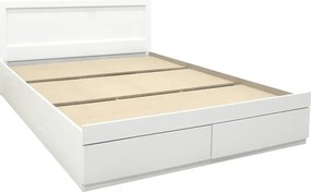 Κρεβάτι Olympus pakoworld με συρτάρι σε λευκή απόχρωση 140x200εκ