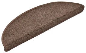 vidaXL Πατάκια Σκαλοπάτια 10 τεμ. Χρώμα Καφέ Καφέ Ημίκυκλα 56x17x3 εκ.