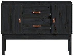 vidaXL Συρταριέρα Μαύρη 110x40x78 εκ. από Μασίφ Ξύλο Πεύκου