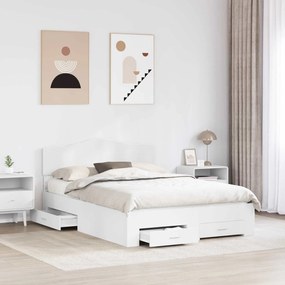 vidaXL Σκελετός Κρεβατιού Λευκό 140 x 190 cm Επεξεργασμένο ξύλο