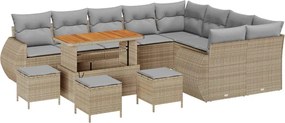 vidaXL Σετ Καναπέ Κήπου 13 pcs Μπεζ συνθετικό ρατάν