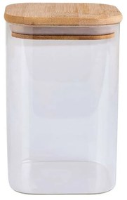 Δοχείο Αποθήκευσης Γυάλινο Essentials 01-12939 950ml 10x10x15,6cm Natural-Clear Estia Glass,Bamboo
