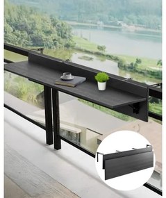 VEVOR Balcony Hanging Table 12 x 48 in Patio Railing Bar Table Foldable