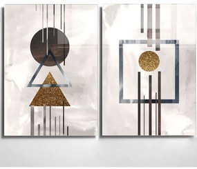 Πίνακας Γυάλινος (Σετ 2Τμχ) 698GLS1148 30x45cm Multi Wallity Κάθετοι Glass