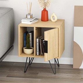 Κομοδίνο Glynn Megapap χρώμα φυσικό οξιάς 50,2x44,6x60εκ.