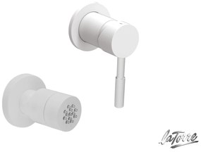 La Torre NEW TECH Μίκτης εντοιχισμού 1 εξόδου &amp; Επίτοιχο jet ROUND Φ5εκ White Matt