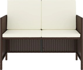 vidaXL Σετ Τραπεζαρίας Κήπου 6 Τεμαχίων Καφέ Συνθ. Ρατάν με Μαξιλάρια