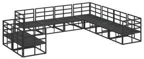vidaXL Σετ Καναπέ Κήπου 9 pcs Μαύρο 283 x 283 x 71 εκ. Αλουμίνιο