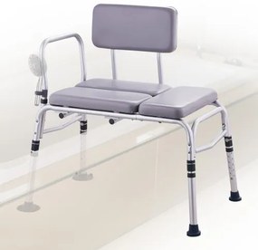 VEVOR Tub Transfer Bench Shower Seat with Padded Seat Reversible Backrest 500lbs