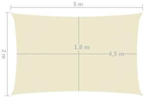 Πανί Σκίασης Ορθογώνιο Κρεμ 2 x 5 μ. από Ύφασμα Oxford - Κρεμ