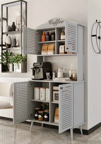 Έπιπλο Μπαρ Καφέ Ανοιχτό Γκρι BRADO 90x40x20