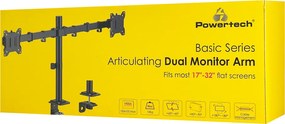 POWERTECH βάση γραφείου για 2x οθόνες PT-1552, 17-32", έως 10kg