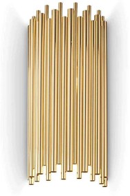 Φωτιστικό Τοίχου-Απλίκα Pan 208794 25x58x17cm 2xE14 40W Gold Ideal Lux