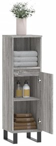 vidaXL Ντουλάπι Μπάνιου Γκρι Sonoma 30x30x100 εκ. Επεξεργασμένο Ξύλο