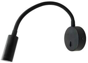Φωτιστικό Επίτοιχο Aca SF1501LEDB ALIS Μαύρο Ματ (Black Mat) 3200K