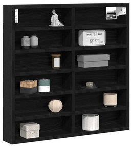 vidaXL Βιτρίνα Μαύρη Δρυς 60x8,5x58 εκ Επεξεργασμένο Ξύλο
