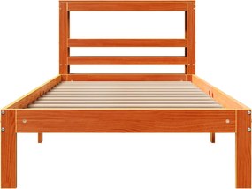 vidaXL Σκελετός Κρεβ. Χωρίς Στρώμα Καφέ Κεριού 100x200 εκ Μασίφ Πεύκο
