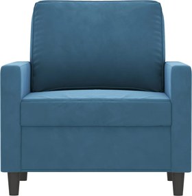 vidaXL Πολυθρόνα Μπλε 60 εκ. Βελούδινη