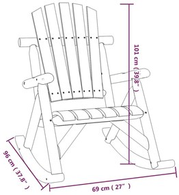 Καρέκλα Κήπου Κουνιστή 69x96x101 εκ. από Μασίφ Ξύλο Ερυθρελάτης - Καφέ