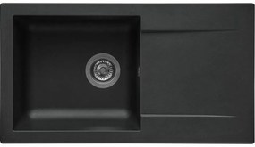 Νεροχύτη Stradour 78 x 43,5 cm Ματ μαύρο Μαύρο