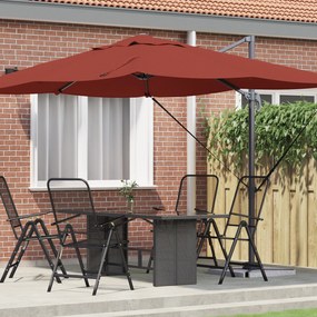 vidaXL Cantilever Roma Ομπρέλα σε Τερακότα 352x251x260 εκ, Αλουμίνιο