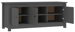 vidaXL Παπουτσοθήκη Γκρί 110 x 38 x 45,5 εκ. από Μασίφ Ξύλο Πεύκου