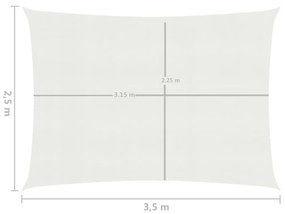 Πανί Σκίασης Λευκό 2,5 x 3,5 μ. από HDPE 160 γρ./μ² - Λευκό