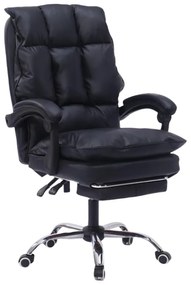Intrahome Καρέκλα γραφείου διευθυντή με υποπόδιο Dietina Intrahome pu σε μαύρη απόχρωση 60x50x105-115εκ | SKU: INTRAPA-388111123