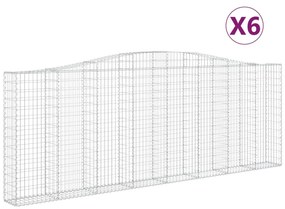 vidaXL Συρματοκιβώτια Τοξωτά 6 τεμ. 400x30x140/160 εκ. Γαλβαν. Ατσάλι