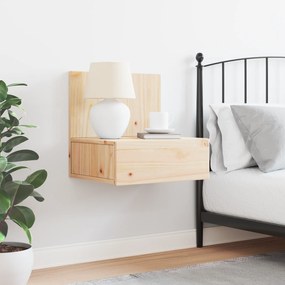 vidaXL Κομοδίνο με συρτάρι Καφέ 42 x 32.5 x 40 εκ Μασίφ ξύλο πεύκου