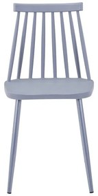 Καρέκλα Aurora I pp σε γκρι απόχρωση-πόδι μεταλλικό γκρι 43x48x79εκ 43x48x79 εκ.